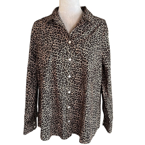 J. Crew Signature Fit Leopard Printed Button Up Shirt - XXL - Picture 2 of 14
